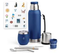 BARGRIN Kit Mate Argentino - Mate Argentino, Yerba Mate, Bombilla, Productos Argentinos, Azul
