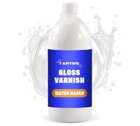 Barniz Acrilico Brillante Transparente 1000 ml - Gloss Varnish para Superficies Pintadas con Acrilico | Lacquer Manualidades para Cuadros Acrilicos, Arcilla, Piedra, Madera | Barniz al Agua Incoloro
