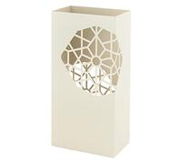 Baroni Home Diseño Moderno Cuadrado con Tallado, Paragueros Originales Blanco con Gancho y Bandeja de Goteo Extraíble para Decorar el Hogar y la Oficina 25x15x50 cm