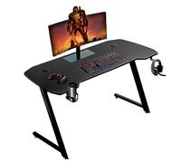 Baroni Home Escritorio Gaming para Ordenador Ergonómico con Soporte y Gancho para Auriculares y Portavasos, Mesa de Juego de MDF y Acero, 140x60 cm