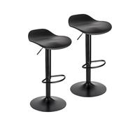 Baroni Home Juego de 2 Taburete de Bar Giratorio con Altura Ajustable, Fondo antiarañazos y reposapiés, para Cocina, Restaurante y Bar, Ligero y fácil Montaje, 41x40x64-86 cm, 2 Unidades, Negro