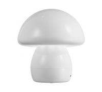 Baroni Home Lámpara LED en forma de seta, 3 pantallas de luz, PVC blanco, batería recargable, cable USB-C incluido, pies antideslizantes e interruptor On/Off nergética 15x15x16,5 cm