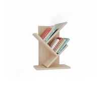 Baroni Home Librería de árbol Ahorra Espacio con 2 estantes, estantería Vertical de Suelo para salón, Estudio y Dormitorio, 18 x 30 x 40 cm, Natural