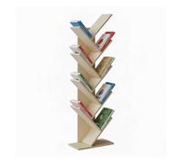 Baroni Home Librería de árbol Que Ahorra Espacio con 8 estantes, estantería Vertical de Suelo para salón, Estudio y Dormitorio, 20 x 40 x 127 cm, Natural