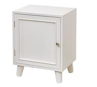 Baroni Home Mesita de Noche, Mueble de salón, Dormitorio, Cuarto de baño, Mueble Multifuncional, Blanco con 1 Puerta, 40 x 30 x 51 cm