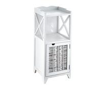 Baroni Home Mesita de Noche, Mueble de Salón, Sala de Estar, Dormitorio, Habitación Infantil, Baño, Mueble Multiusos, Color Blanco, 1 Puerta 2 Estantes, 30X30X61 cm