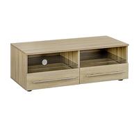 Baroni Home Mueble para TV con 2 estantes y 2 cajones, MDF con Orificio para Cables, Consola para Dormitorio, salón, Cocina, Natural, 100x45x35 cm