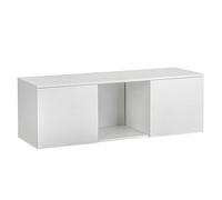 Baroni Home Mueble para TV con 2 Puertas y 1 Estante, Orificio para Cables de MDF, Mueble para TV Consola para Dormitorio, Salón, Cocina, Blanco, 120x40x40 cm