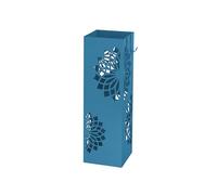 Baroni Home Paragüero de diseño moderno de metal con diseño de mandala, 2 ganchos y bandeja para la lluvia extraíble, 16 x 16 x 49 cm Azul