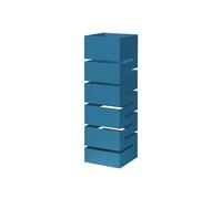 Baroni Home Paragüero de diseño moderno de metal geométrico con 2 ganchos y bandeja escurridor extraíble 15,5 x 15,5 x 49 cm Azul