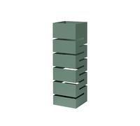 Baroni Home Paragüero de diseño moderno de metal geométrico con 2 ganchos y bandeja escurridor extraíble 15,5 x 15,5 x 49 cm Verde