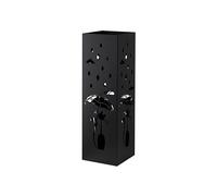 Baroni Home Paragüero Moderno, Gato con Tallado de Lluvia, Paragüero Original con Gancho y Bandeja de Goteo Extraíble para Decorar el Hogar y la Oficina 15,5x15x49 cm - Negro