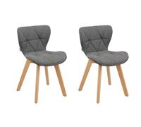 Baroni Home Silla de Comedor u Oficina con Patas de Madera, Silla ergonómica con Respaldo y cojín Acolchado, 42 x 42 x 74 cm (Gris, 2)