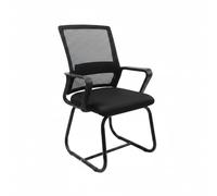 Baroni Home Silla de oficina con reposabrazos con respaldo ergonómico de tela transpirable, sillón en voladizo para salas de espera y conferencias, carga 130 kg (negro 3)