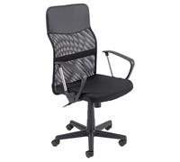 Baroni Home Silla de Oficina de Acero y Espuma Blanda con Ruedas, Altura Regulable, con inclinación Regulable, con reposabrazos, fáciles de Montar, 40x38x89 cm, Respaldo Alto de Piel sintética