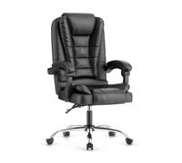 Baroni Home Silla de oficina ergonómica de piel sintética con respaldo y altura ajustable, silla de escritorio giratoria 360°, asiento acolchado cómodo, silla operativa para estudio y oficina