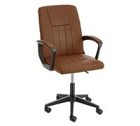 BARONI Home Silla de Oficina Giratoria Acolchada, Sillón de Oficina con Altura Regulable y Reposabrazos, con Asiento Ergonómico, Color Marrón