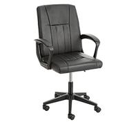 Baroni Home Silla de Oficina Giratoria Acolchada, Sillón de Oficina con Altura Regulable y Reposabrazos, con Asiento Ergonómico, Negro