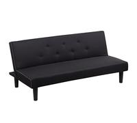 Baroni Home Sofá Cama 3 Plazas Tejido Convertible en Cama Acolchada, Sofá Reclinable con Patas de Plástico para Salón, Habitación de Invitados, Apertura 93 cm, 167x70x77 cm, (Negro)