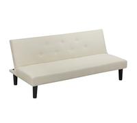 Baroni Home Sofá Cama 3 Plazas Tejido Convertible en Cama Acolchada, Sofá Reclinable con Patas de Plástico para Salón, Habitación de Invitados, Apertura 93 cm, 167x70x77 cm, (Crema)