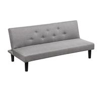 Baroni Home Sofá Cama 3 Plazas Tejido Convertible en Cama Acolchada, Sofá Reclinable con Patas de Plástico para Salón, Habitación de Invitados, Apertura 93 cm, 167x70x77 cm, (Gris)