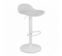 Baroni Home Taburete de Bar Giratorio con Altura Ajustable, Fondo antiarañazos y reposapiés, para Cocina, Restaurante y Bar, Ligero y fácil Montaje, 41x40x64-86 cm, 1 Unidad, Blanco