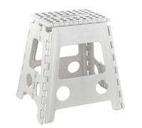Baroni Home Taburete Plegable, Capacidad de 130 kg, Taburete para Cocina, baño, jardín, para niños y Adultos (Blanco, L)