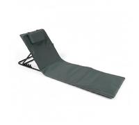 Baroni Home Tumbona plegable de playa con cojín acolchado, respaldo inclinable, bolsillo de almacenamiento, tumbona portátil para el mar, piscina, camping, 48 x 150 x 52 cm (1, gris)