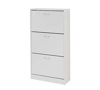 Baroni Home Zapatero Compacto de Madera melamínica de Entrada, Zapatero de 18 Pares con 3 Puertas abatibles y Doble Profundidad, Medidas 24 x 63 x 120 cm