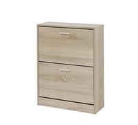 Baroni Home Zapatero con Puertas de Entrada en Madera Melamina. Armario de Zapatos 12 Pares con 2 Puertas abatibles y Doble Fondo 24x63x81 cm