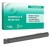hansgrohe AddStoris S - asidero baño, asidero Ducha, para Montaje en Pared, fijación Oculta, Accesorios de baño, Cromo Negro Cepillado, 41764340