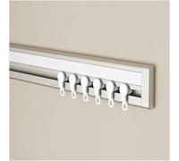 Barra de aluminio ultra plana de 1 carril de 6 mm, 0,6 a 6 m, para montaje en techo/pared, divisor de habitación para dormitorio, sala de estar, hoteles, champán, 5,5 m de longitud