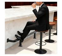 Barra de apoyo de pies para bar Soportes para reposapiés de barra comercial, Bajo mostrador Plano Modular riel, Silla alta Poste de soporte para piernas(Black,21ft/640cm)