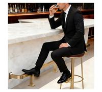 Barra de apoyo de pies para bar Soportes para reposapiés de barra comercial, Bajo mostrador Plano Modular riel, Silla alta Poste de soporte para piernas(Gold,8.5ft/259cm)