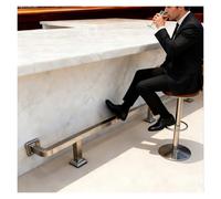 Barra de apoyo de pies para bar Soportes para reposapiés de barra comercial, Bajo mostrador Plano Modular riel, Silla alta Poste de soporte para piernas(Silver,16ft/488cm)