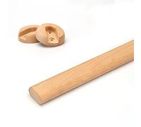 Barra de Armario Ovalada de Madera Barra de Armario de Armario de Madera Pulida con Soportes Finales (Size : 100cm)