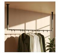 Barra de colgar fenton con 12 perchas metal negro 7x120x60 cm