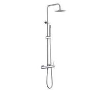Barra de columna extensible con grifo monomando en latón y acero inoxidable en cromado Palancia de Valaz - 30 cm