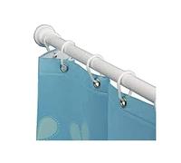 EDM Barra de cortina extensible aluminio blanca 75-125 cm