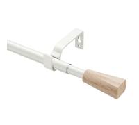 Barra de cortina blanca extensible, 75-280 cm, diámetro de 16/19 mm, barra de cortina con juego de accesorios, para cortinas con ojales, diseño único, decoración de salón, dormitorio, empalmado