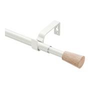 Barra de cortina blanca extensible, 76-350 cm, diámetro de 16/19 mm, barra de cortina con juego de accesorios, para cortinas con ojales, diseño único, decoración de salón, dormitorio, empalmado