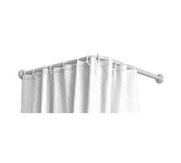 EDM Barra de cortina curva blanca 80x80 cm