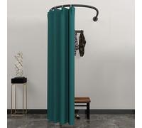 Barra de cortina de ducha de privacidad, ajustable de metal de 80/90/100 cm para baño y vestidor, elegante acabado negro, fácil instalación, perfecta para protección de privacidad