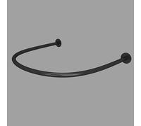 Barra de cortina de ducha de privacidad, tubo de metal en forma de U de 90 cm para baño y vestidor, acabado negro, diseño elegante para mayor privacidad y decoración elegante del hogar