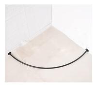 Barra de cortina de esquina negra para vestidor, barra de metal montada en la pared con anillos de cortina, estante ajustable de 120 x 120 cm para tiendas minoristas de ropa