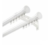 Barra de cortina doble para montaje en pared, barra de cortina silenciosa de aleación de aluminio, 100-600 cm, riel decorativo para ventana de bahía con kit completo para sala de estar, oficina, hogar