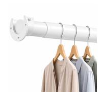 Barra de cortina extensible para armario, barra de cortina resistente, barra ajustable para colgar de 32 mm, con soportes, color blanco, 85-160 cm