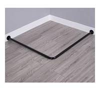 Barra De Cortina para Vestidor De Tienda De Ropa - Estante De Esquina En Forma De L para Probador - Barra De Cortina De Ducha (Color: Negro, Tamaño: 100 X 100 Cm
