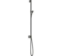 Barra de ducha hansgrohe AXOR One con conexión a la pared, mangueras de ducha 1,60m, 48792330, Color: Cromo negro pulido