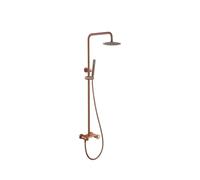 Barra de ducha monomando extensible hecha en acero inoxidableen acabado en oro rosa cepillado Olimpo de Imex